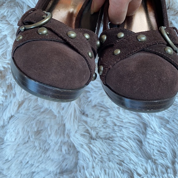 MIA brown suede studded platform heels size 6 - Picture 3 of 12